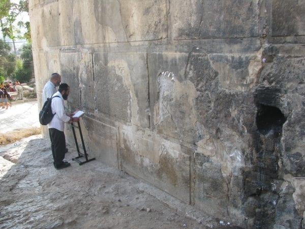 Praying at Machpelah Cave in Hebron