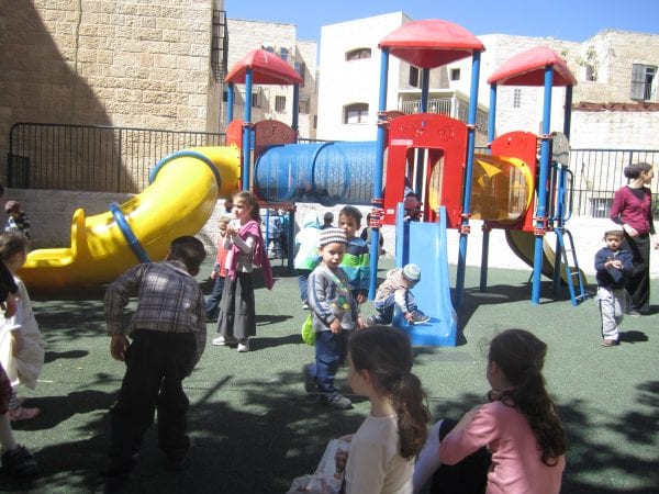 children playing in the streets of Jerusalem
