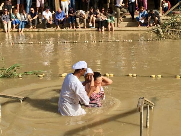 CFOIC tour baptism in the Jordan River