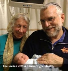 The Livnes with a newborn grandchild