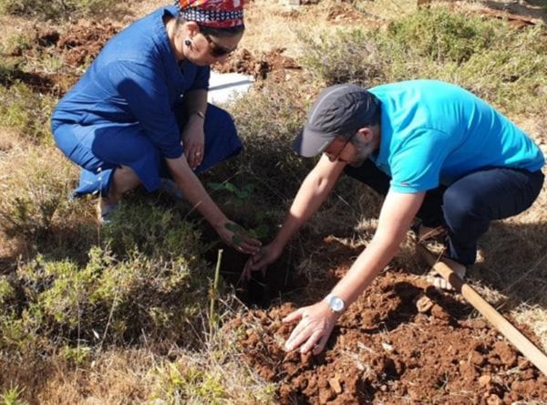 The parents of Dvir Sorek z”l planted trees in memory of their son, who was killed in a terror attack in 2019