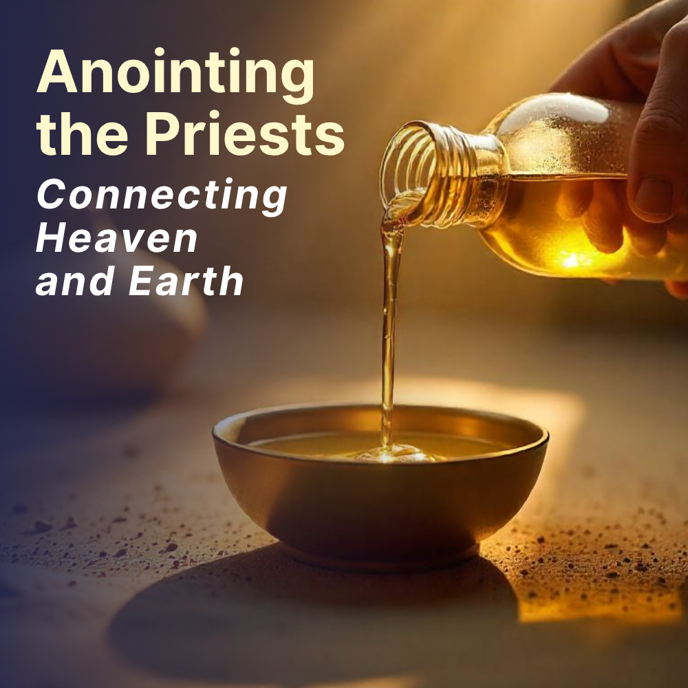 Anointing priests with oil