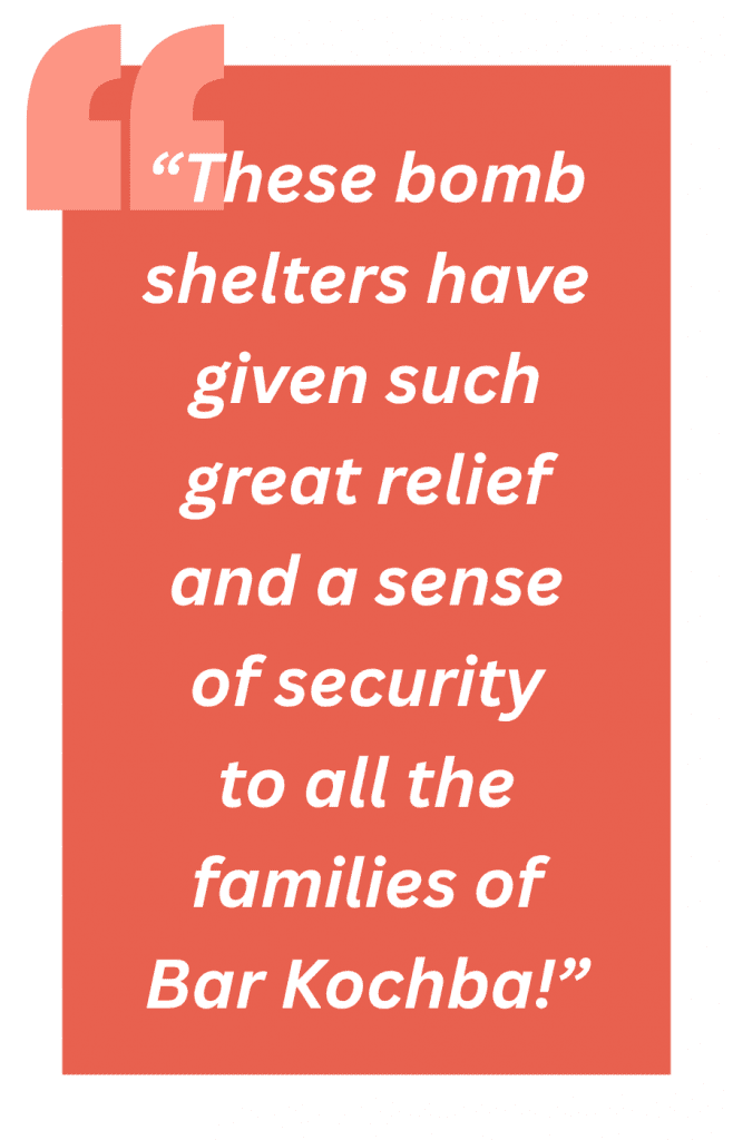 Quote about the shelter in bar kochba