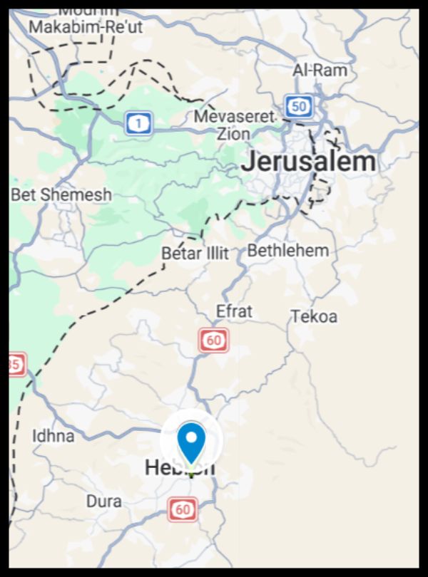 Hebron Where the Unbreakable Bond to the Land was Forged! Map